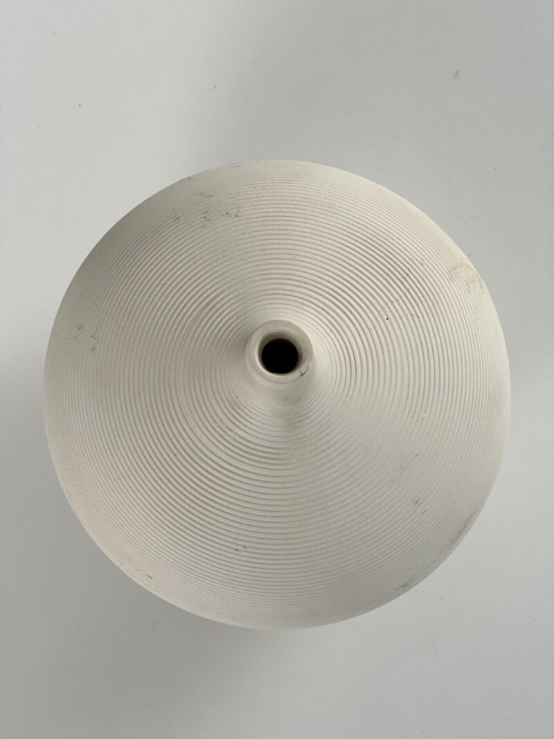 Textured Round Ceramic Vase – Cream 23cm – Ex-Display