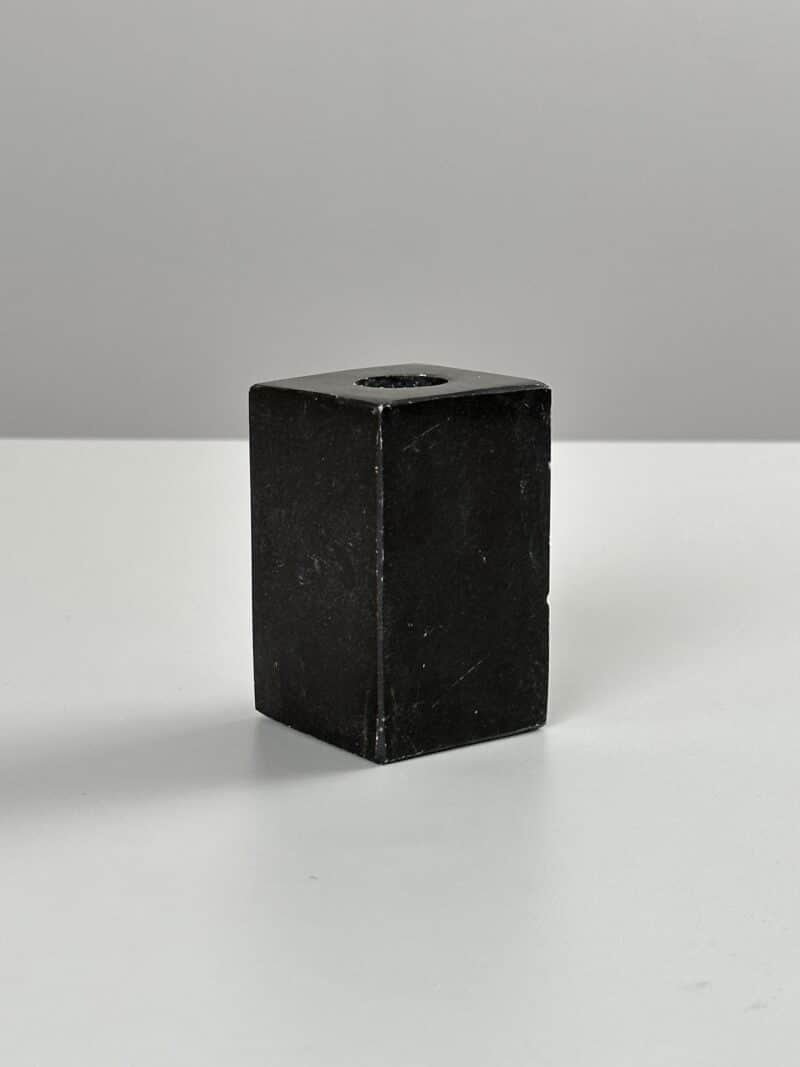 Marble Cube Candle Holder – Black Marble 8.5cm – Ex-Display