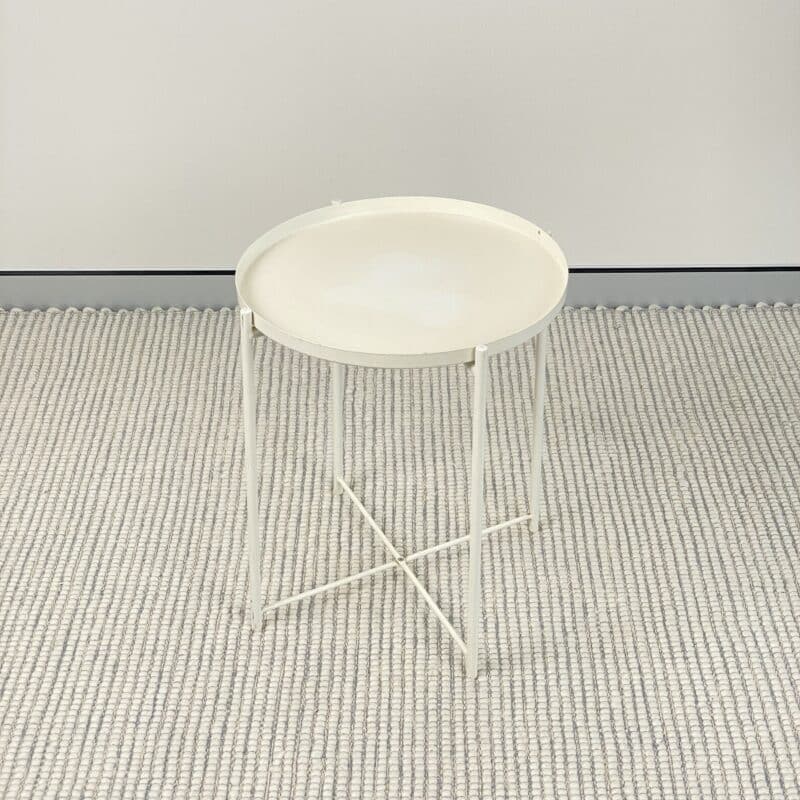 Modern Steel Tray Table – Cream White – Ex-Display