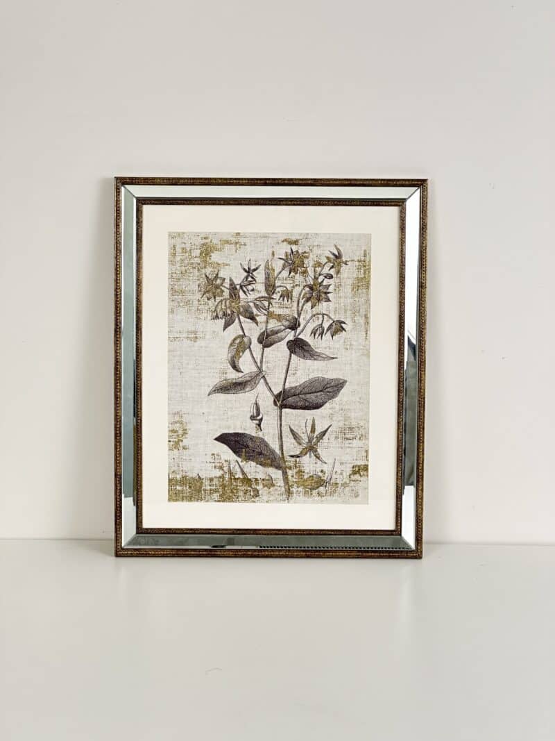 Leaves&Flower Framed Wall Art – Blue 53cm x 53cm – Ex-Display
