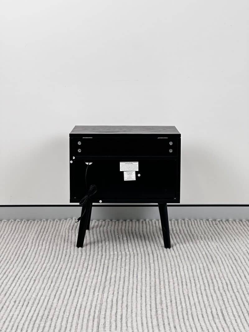 Ultimate Bedside Table with USB Charger – Black – Ex-Display
