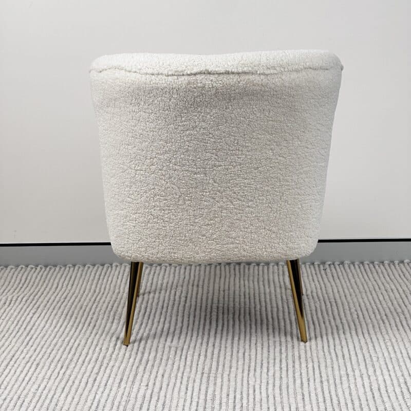 On-Trend Boucle Accent Chair – White & Gold – Ex-Display