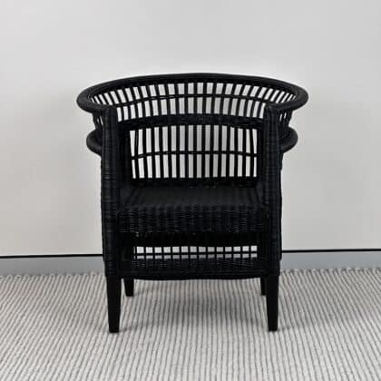 Artisanal Boho Rattan Chair – Black – Ex-Display