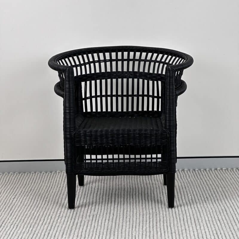 Artisanal Boho Rattan Chair – Black – Ex-Display
