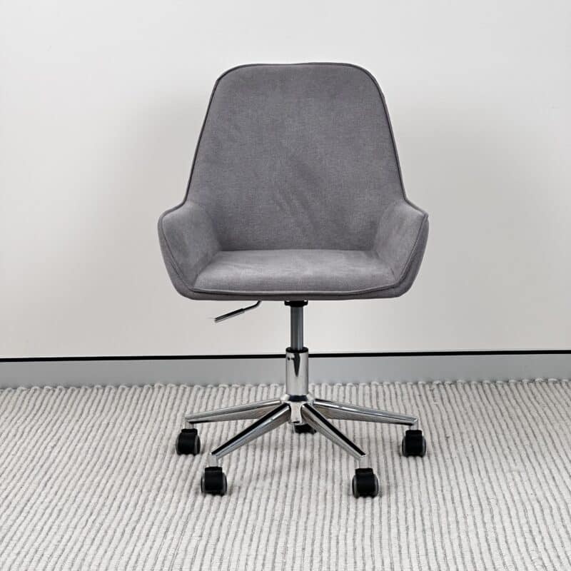 Comfortable and Adjustable Fabric Office Chair – Light Grey & Silver – Ex-Display