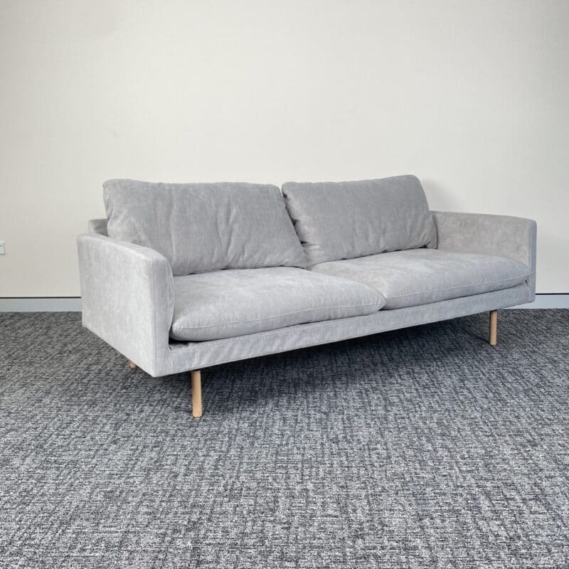 Scandi Style Compact 3 Seater Sofa – Light Grey – Ex-Display