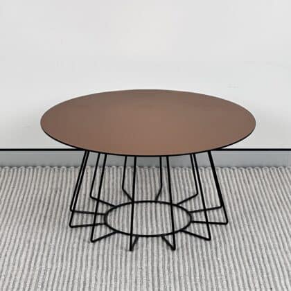 Modern Round Mirror Coffee Table – Bronze & Black – Ex-Display