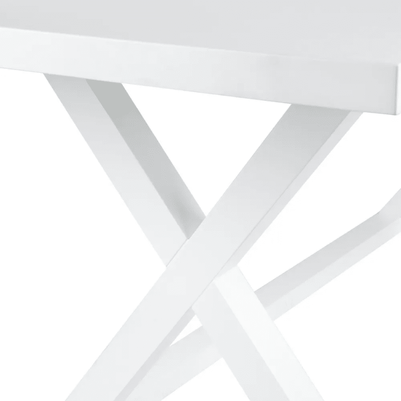 Modern Timber Rectangle Dining Table with Open Cross Cut Legs - White 2m - Brand New
