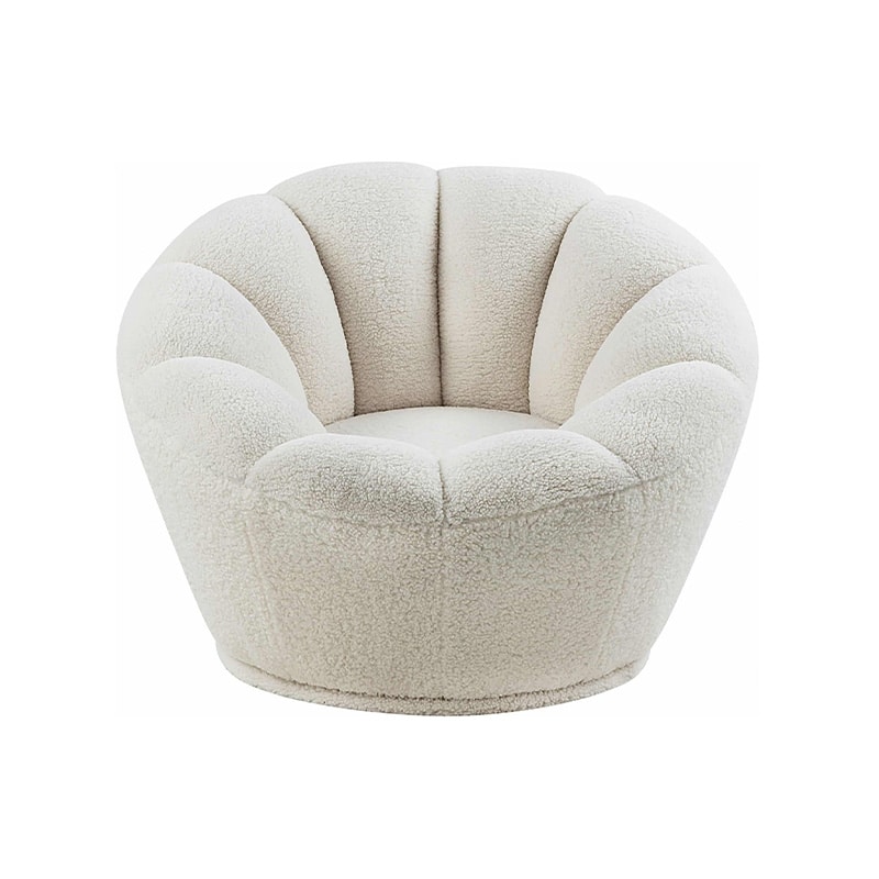 Chloe Swivel Arm Chair with Faux Fur Sheeperd 798.00Armchair in White