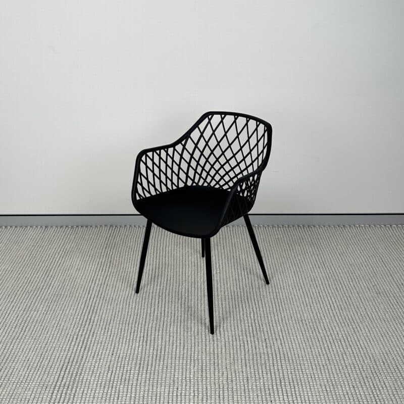 Modern Lightweight Indoor/Outdoor Dining Chair - Black - Ex-Display
