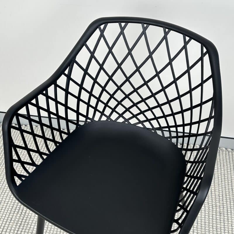 Modern Lightweight Indoor/Outdoor Dining Chair - Black - Ex-Display