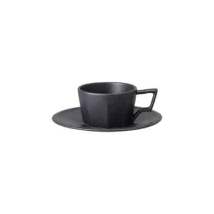 Oct Cup & Saucer by Kinto - Black 80ml - Brand New