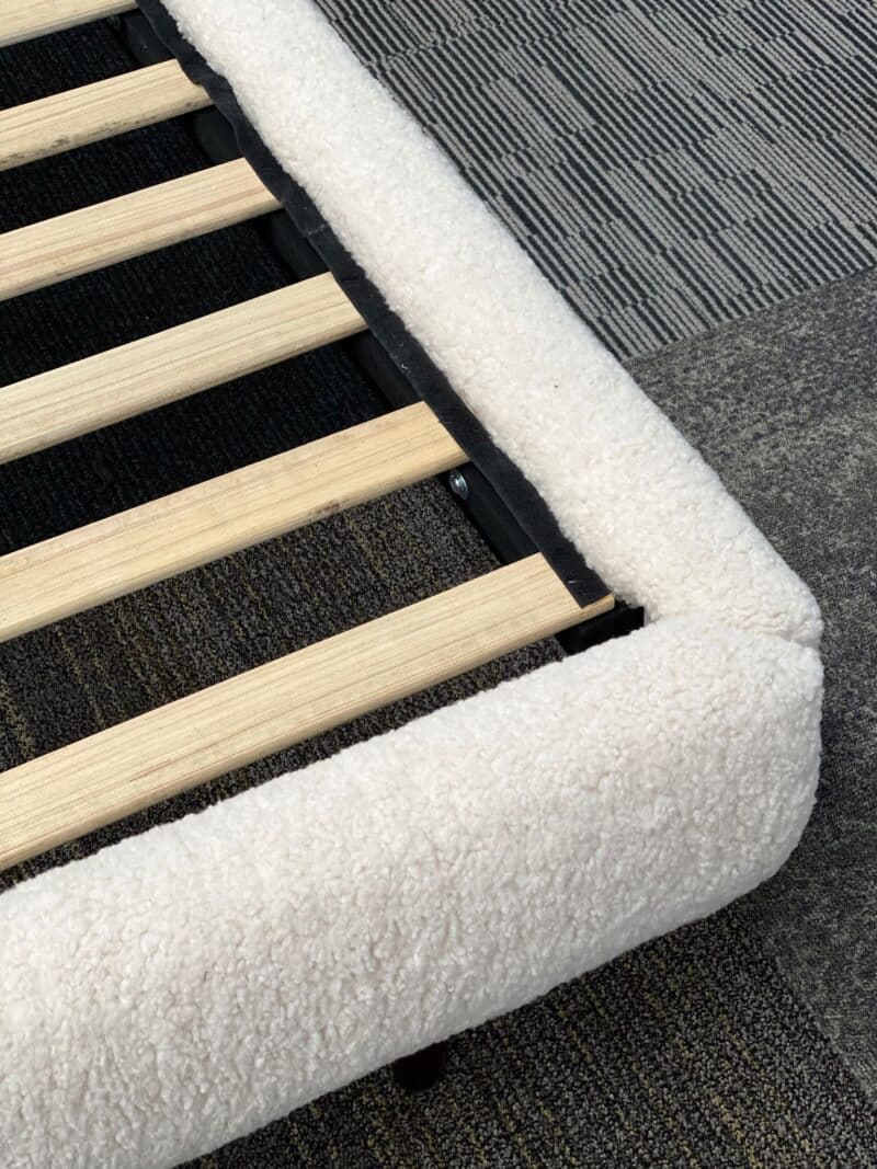 Kylie Faux Fleece Fabric Upholstery Bedframe – Brand New