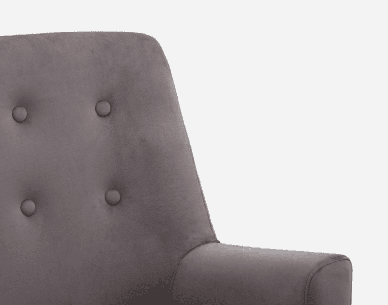 Masha Arm Chair in Grey Velvet – Brand New