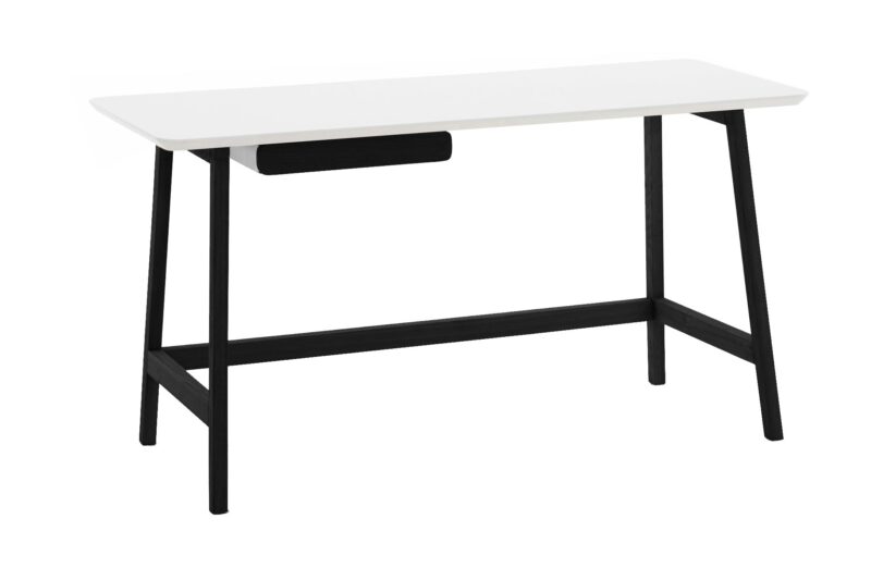 Alexandria Study Desk in Black with solid timber legs – Brand New