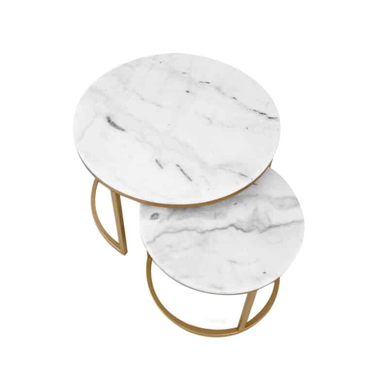 Set of Miller Natural Marble Nest Table – Brand New
