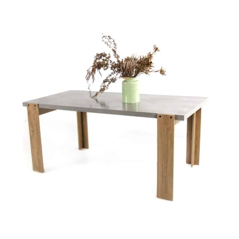 Munich 1.4 Dining Table in Faux Cement Look – Brand New