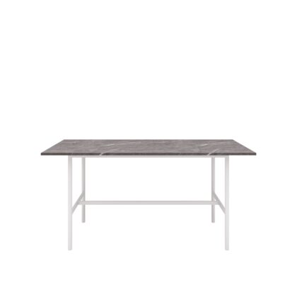 Gemma Dining Table in Faux Marble Look and White Legs – Brand New