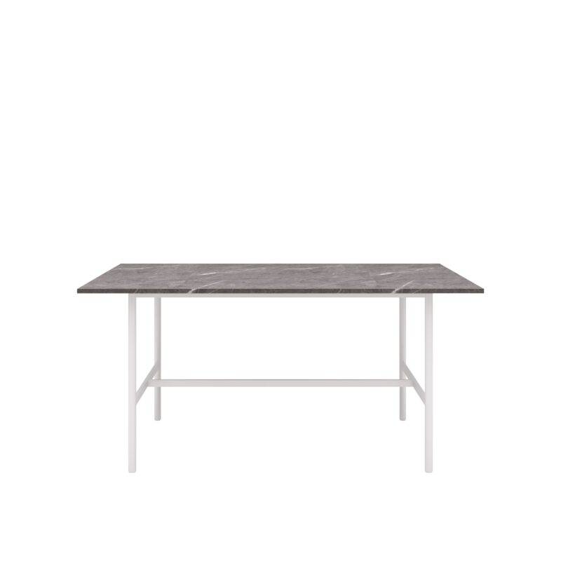 Gemma Dining Table in Faux Marble Look and White Legs – Brand New