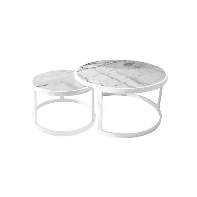 Set of Leonardo Nest Table in White - Brand New