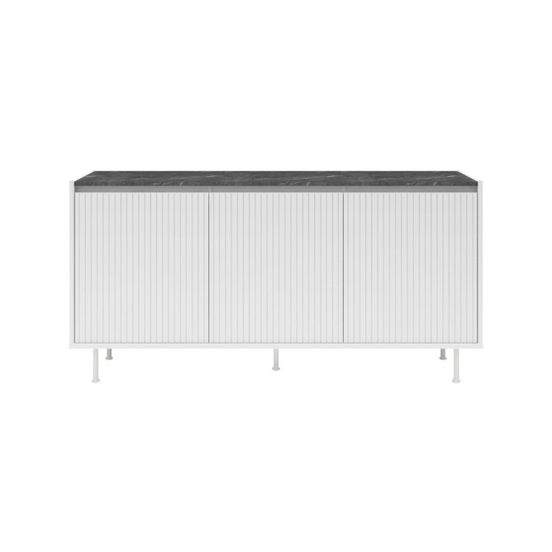 Gemma Sideboard in Faux Marble and White Color - Brand New