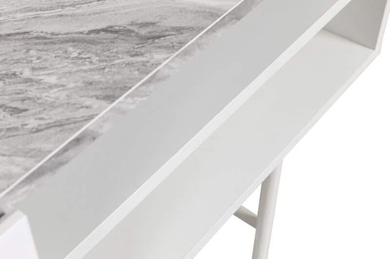 Scarlett Working Desk in White Marble-look - Brand New