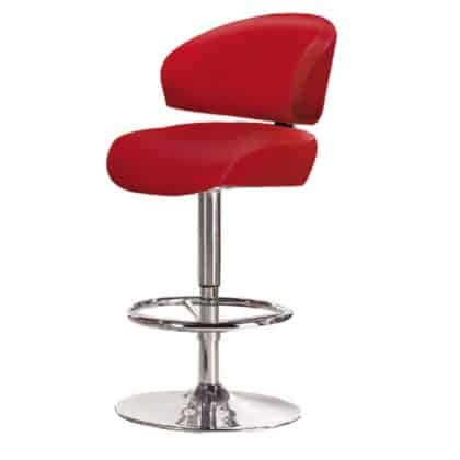 Smurf Heavy Duty Gaslift Barstool in Red Faux Leather - Brand New
