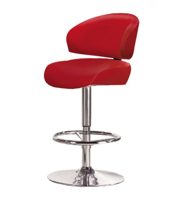 Smurf Heavy Duty Gaslift Barstool in Red Faux Leather - Brand New