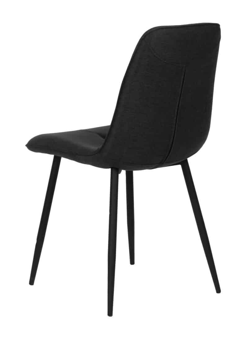 Barley Dining Chair in Velvet Blue and Black Powdercoated Legs – Brand New