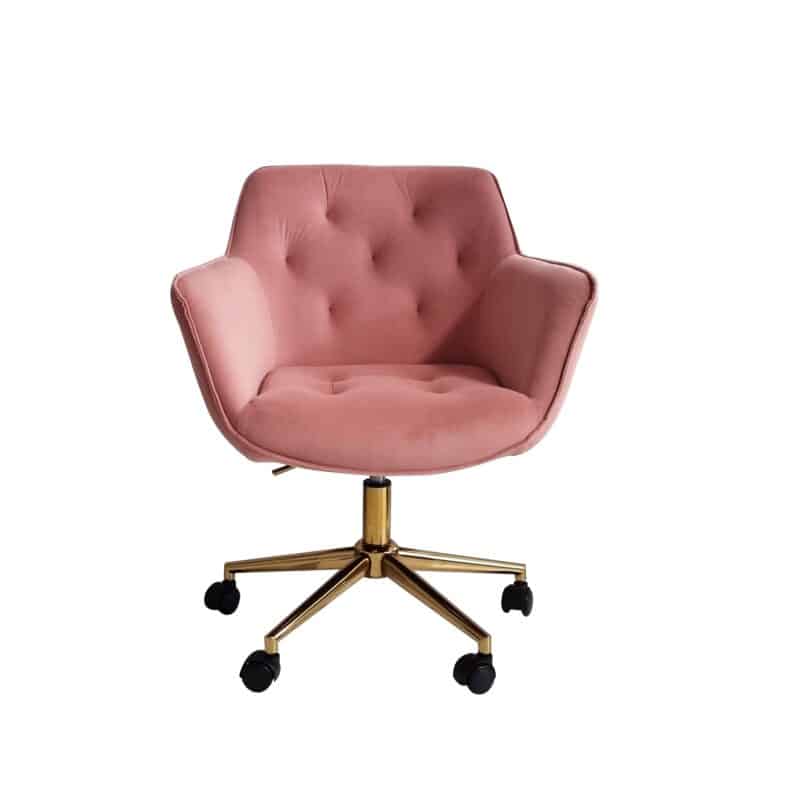 Chifley Velvet Office Chair in Pink – Brand New