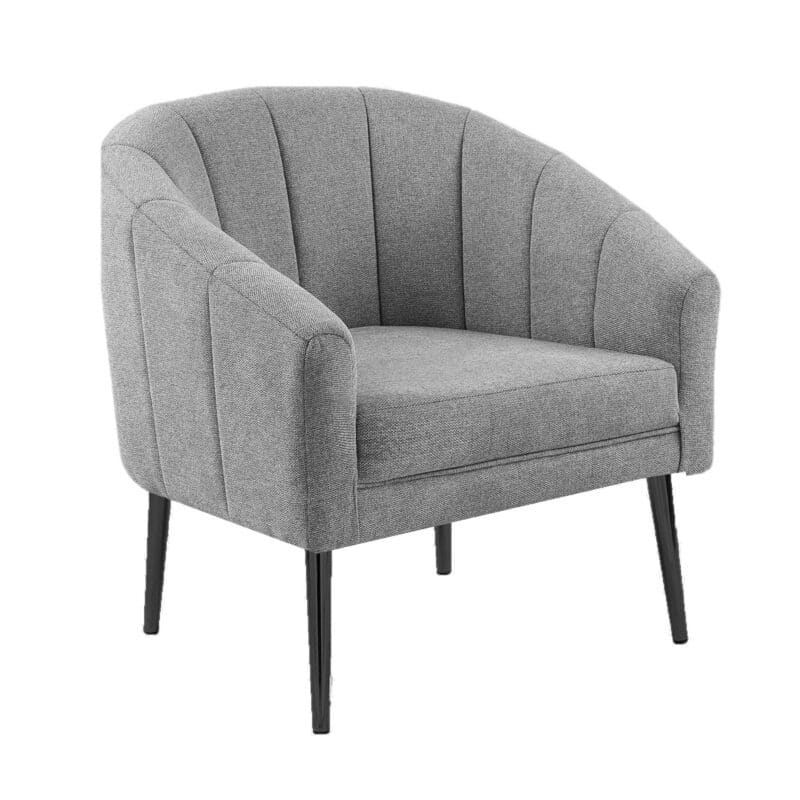 Dali Arm Chair in Grey Fabric - Brand New
