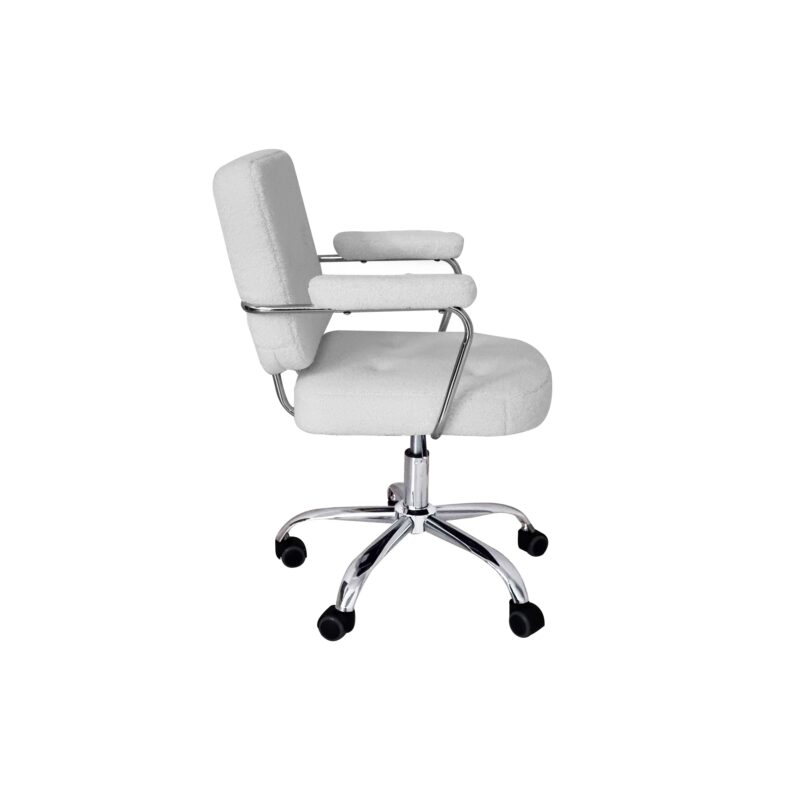 Huggy Faux-Fur Sheeperd Office Chair – White – Brand New