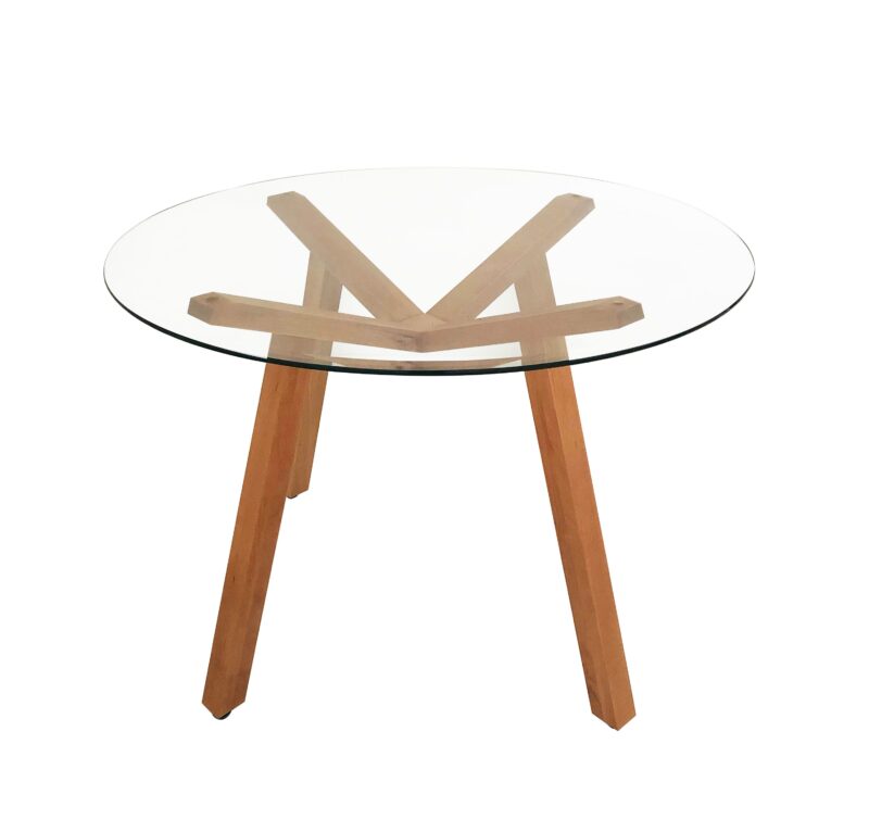 Finland 1.1 Dining Table in Glass and Solid Timber Legs – Brand New