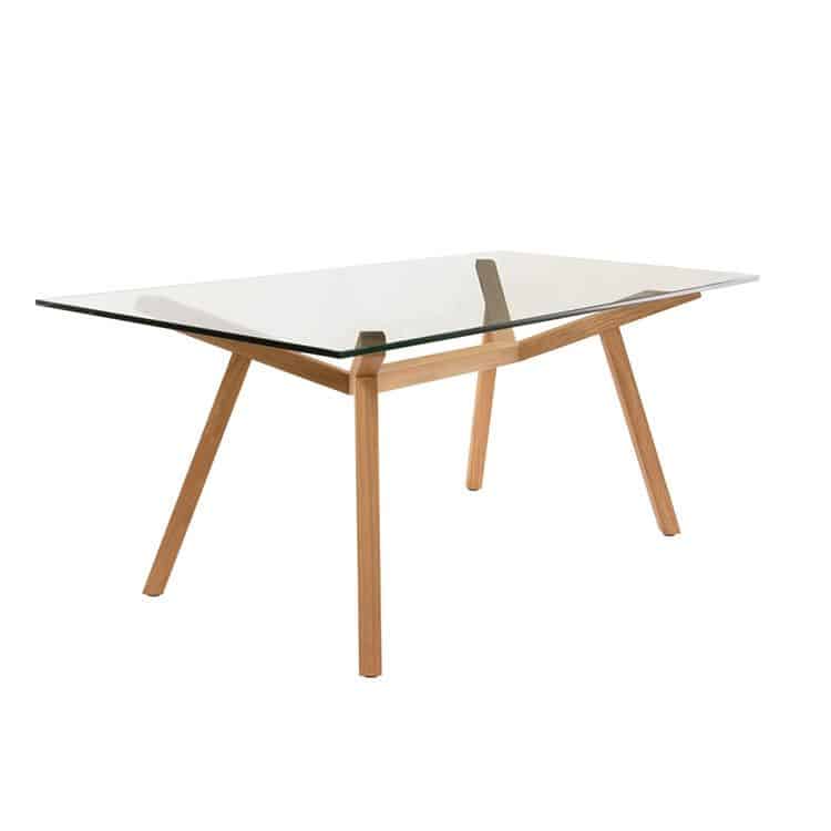 Finland 1.8 Dining Table in Glass and Solid Timber Legs – Brand New