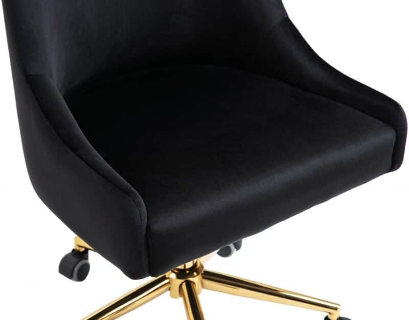 Hamilton Velvet Office Chair in Black – Brand New