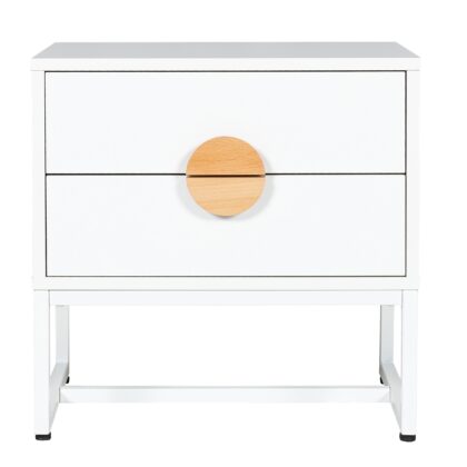 Havana Bedside in White and Solid Timber Handle – Brand New