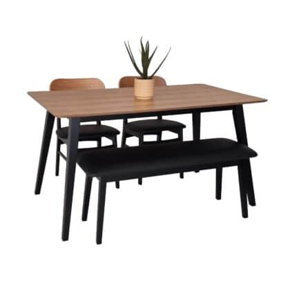Kanaka Dining Table with 2 Chairs and a Bench – Brand New