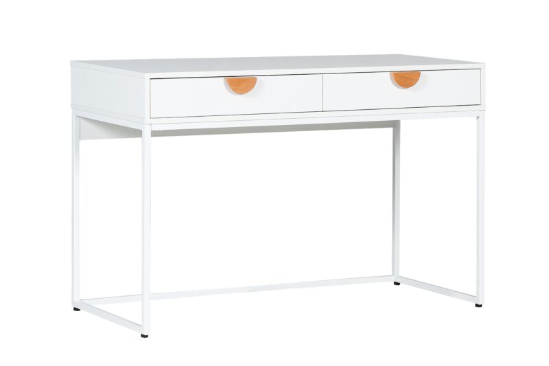 Havana Working Desk in White and Solid Timber Handle - Brand New